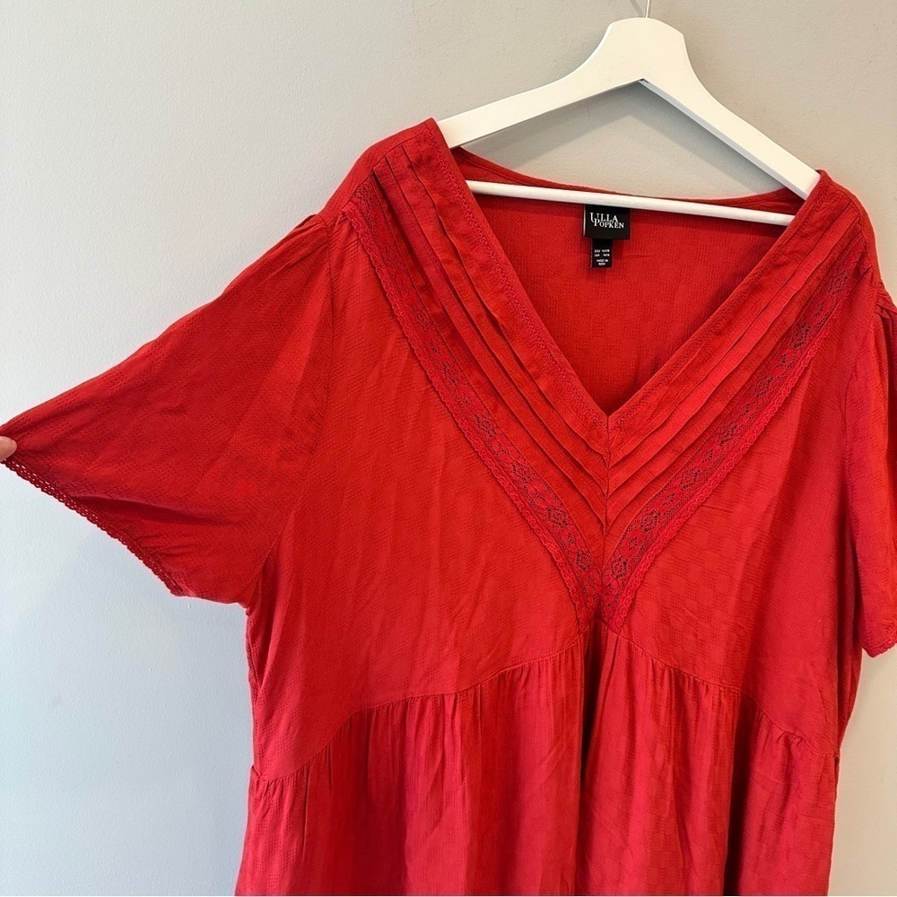 Ulla Popken Pheasant Red Blouse - Picture 3 of 6